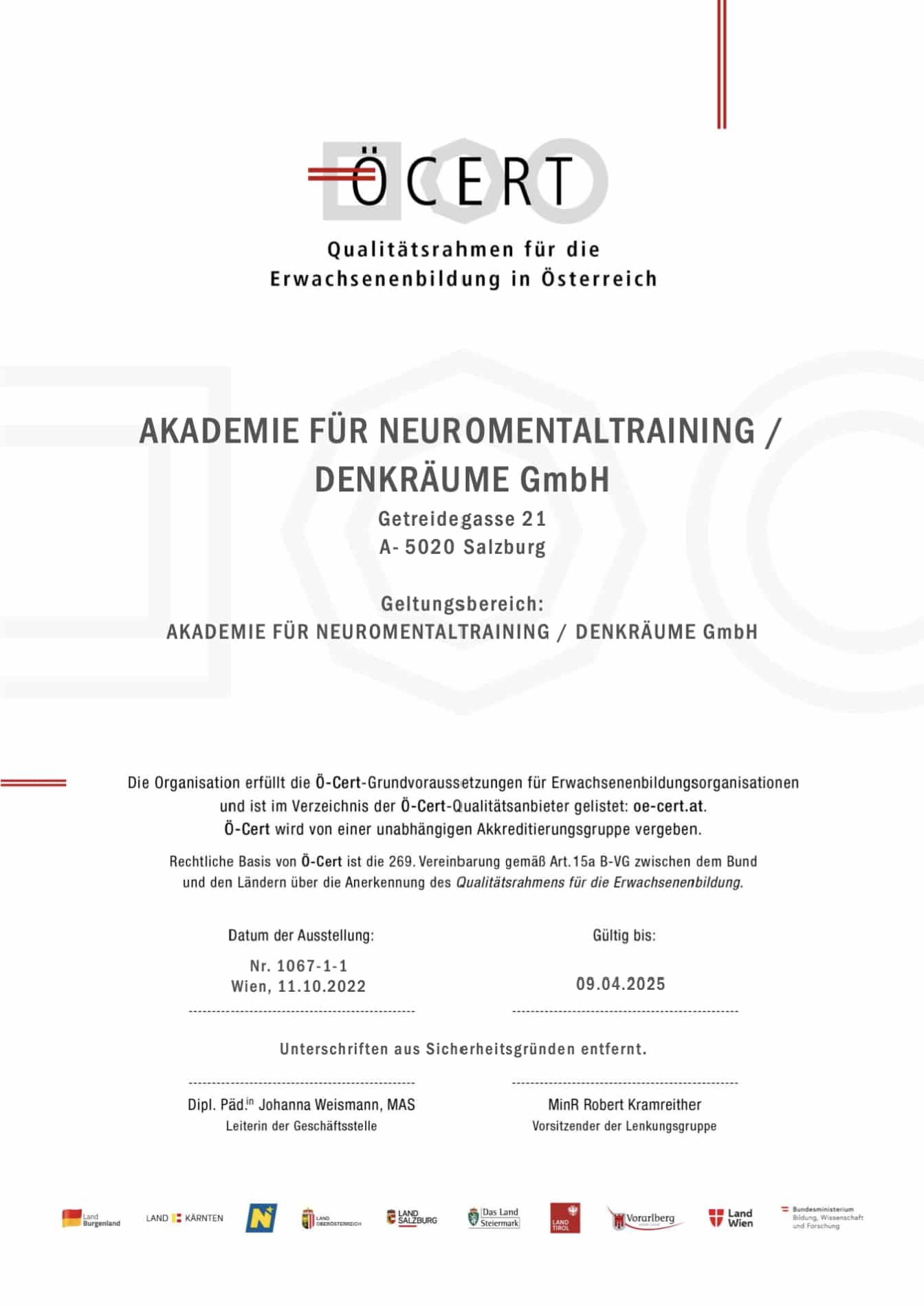 Ö-CERT_Zertifikat_Neuromentaltraining