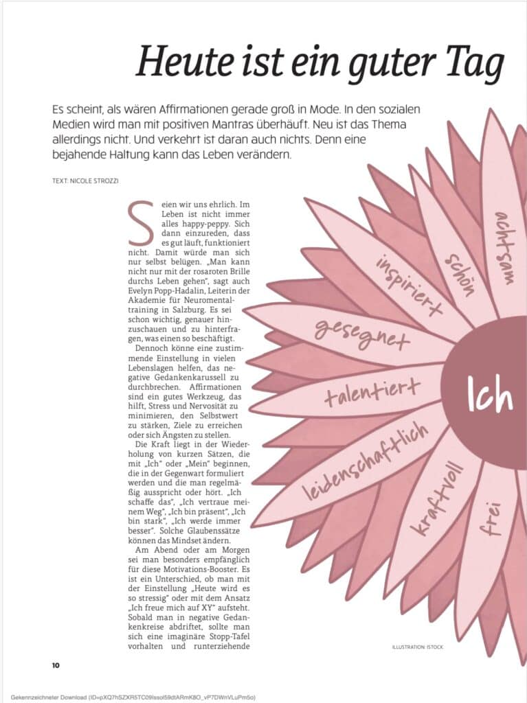 Tiroler Tageszeitung_Affirmationen, Afformationen